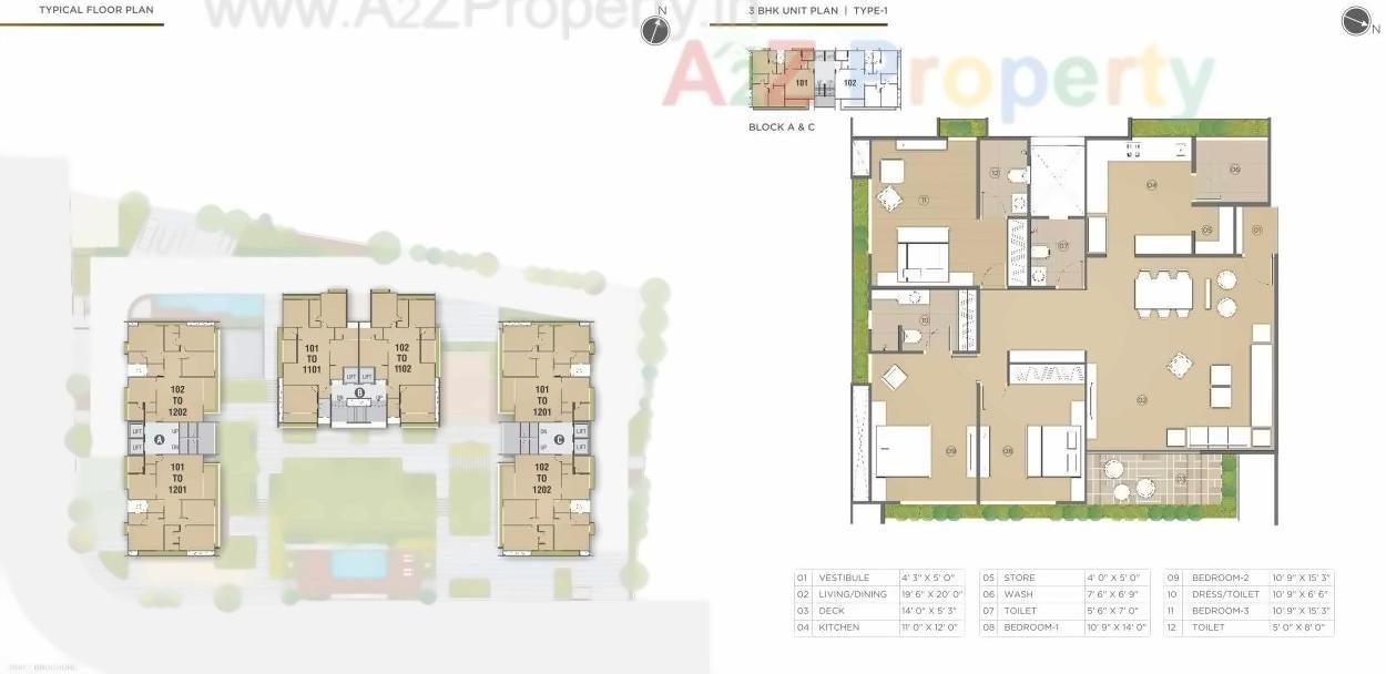 Layout of real estate project Vivanta located at Vesu, Surat, Gujarat