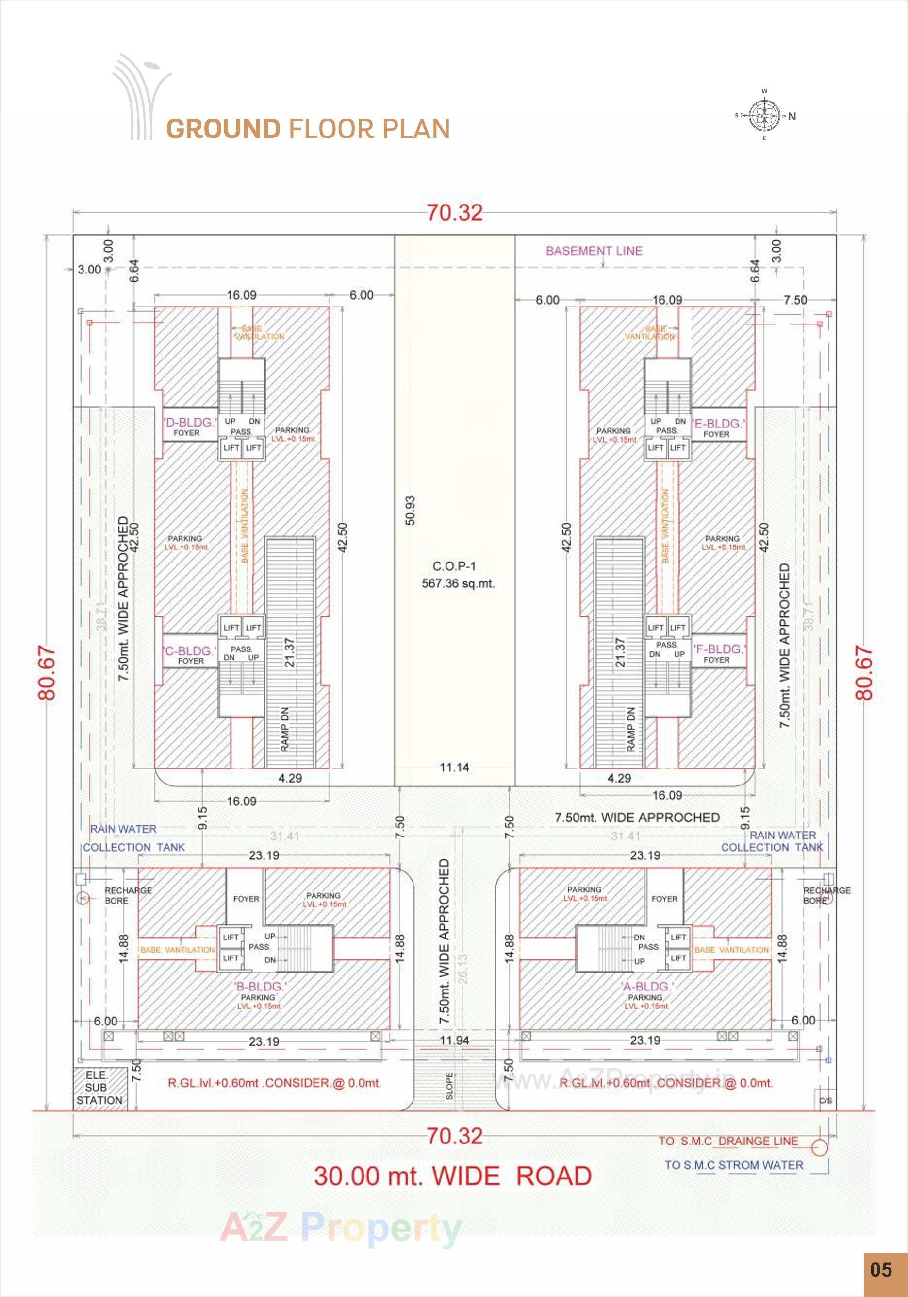 Layout of real estate project Vraj Platinum located at Sarthana, Surat, Gujarat
