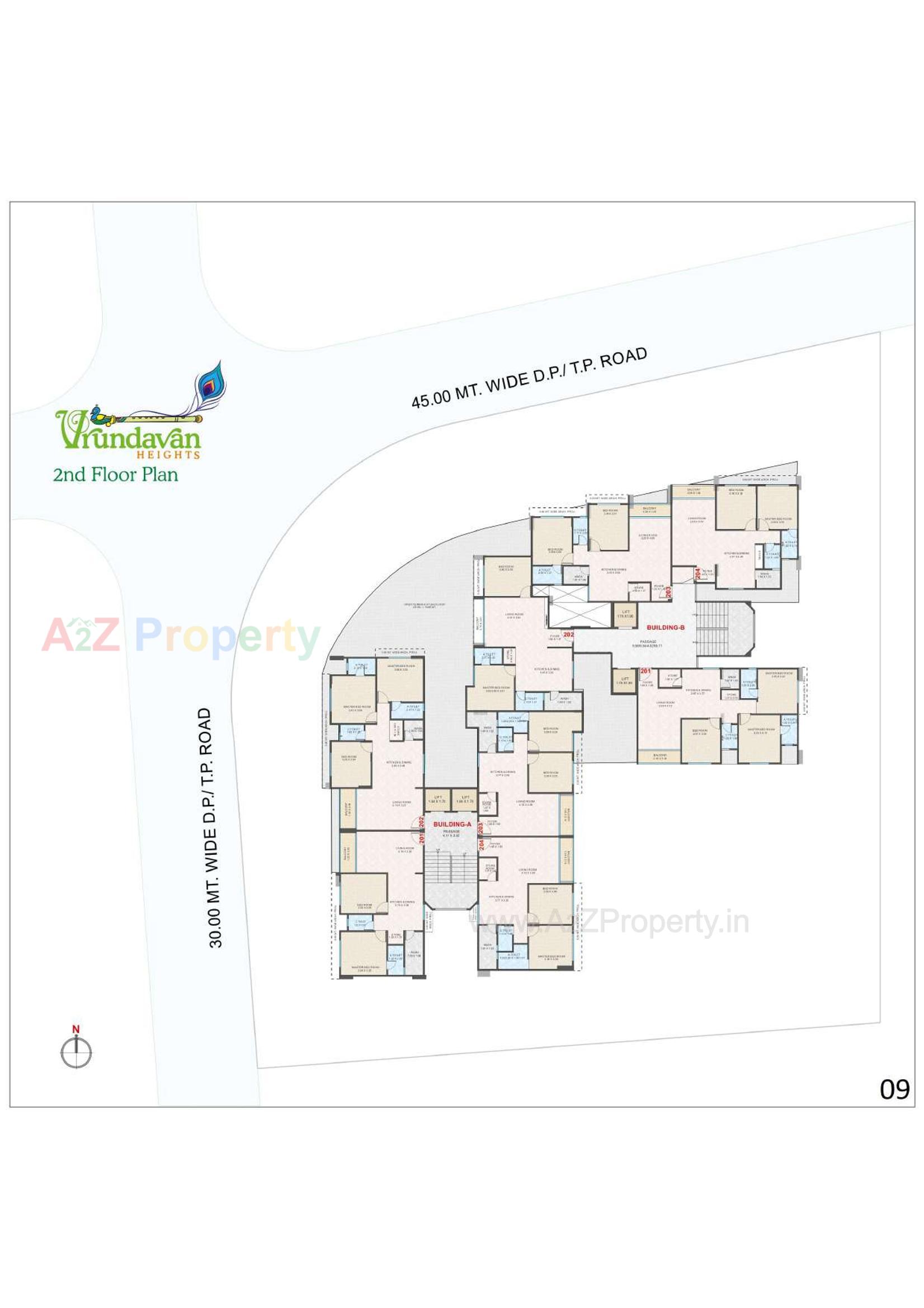 Layout of real estate project Vrundavan Heights located at Bamroli, Surat, Gujarat