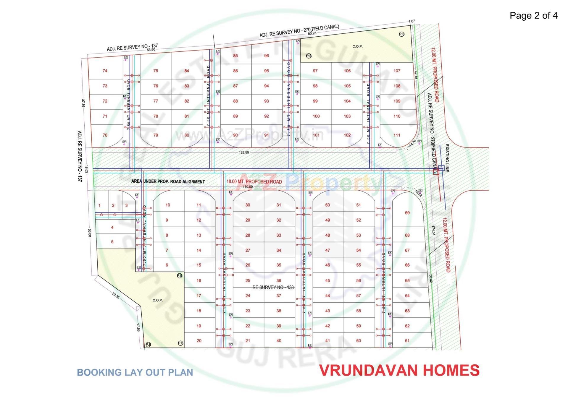 Layout of real estate project Vrundavan Homes located at Pasodara, Surat, Gujarat