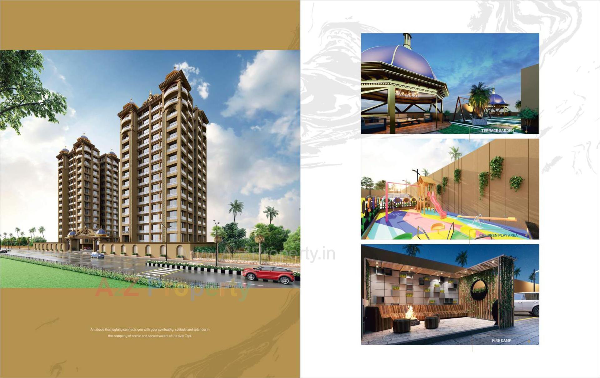 3D Elevation of real estate project Water Lily located at Tunki, Surat, Gujarat