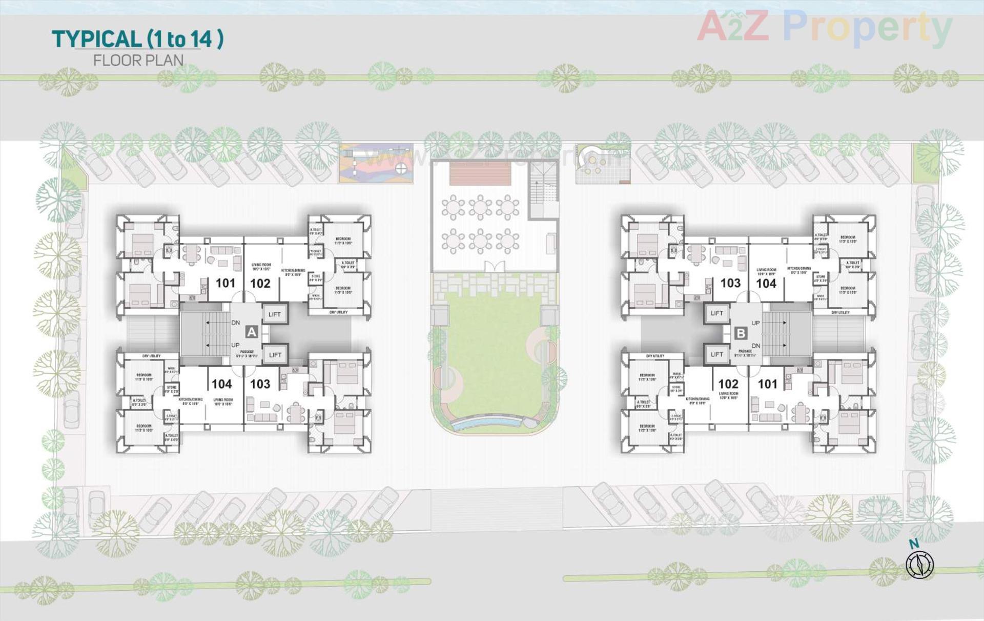 Layout of real estate project Water Lily located at Tunki, Surat, Gujarat