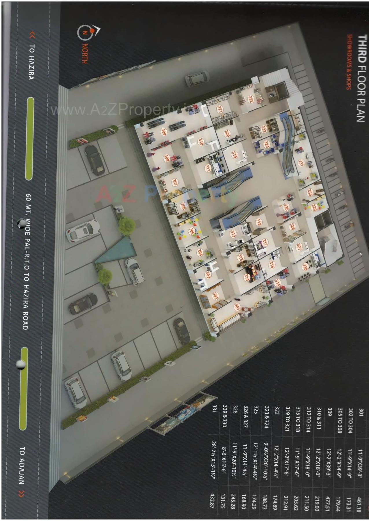 Layout of real estate project Zircon Arena located at Bhatha, Surat, Gujarat