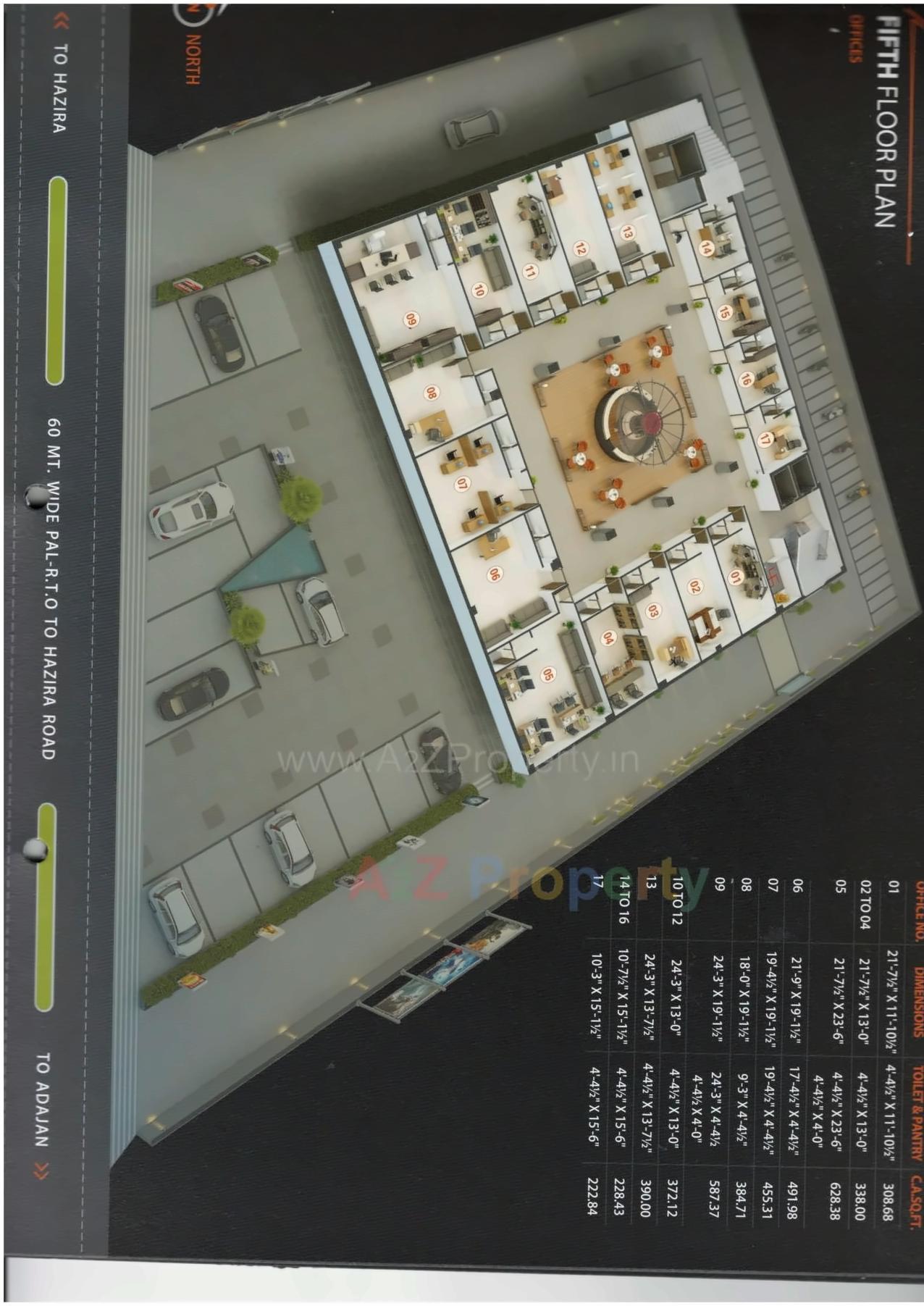Layout of real estate project Zircon Arena located at Bhatha, Surat, Gujarat