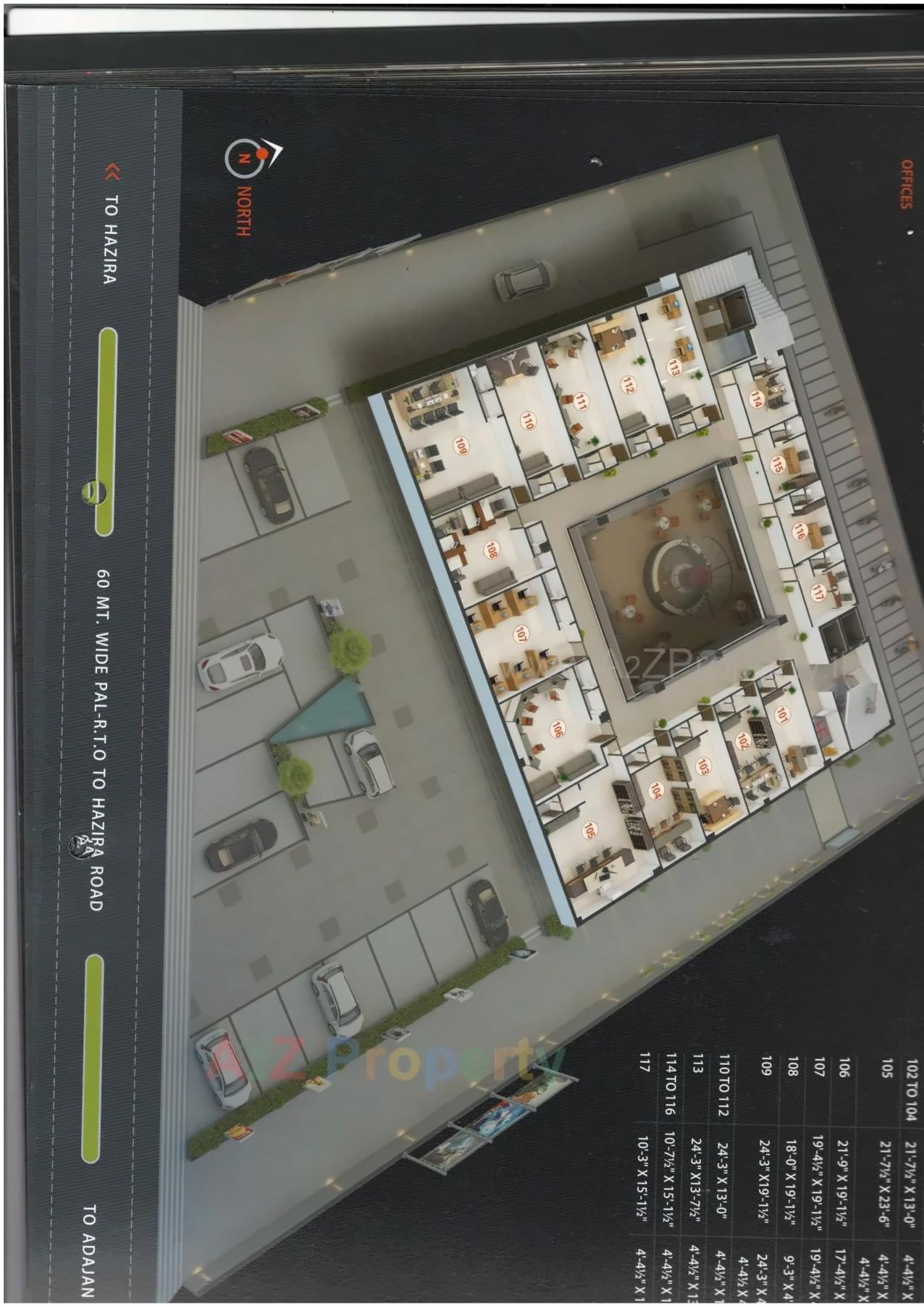 Layout of real estate project Zircon Arena located at Bhatha, Surat, Gujarat