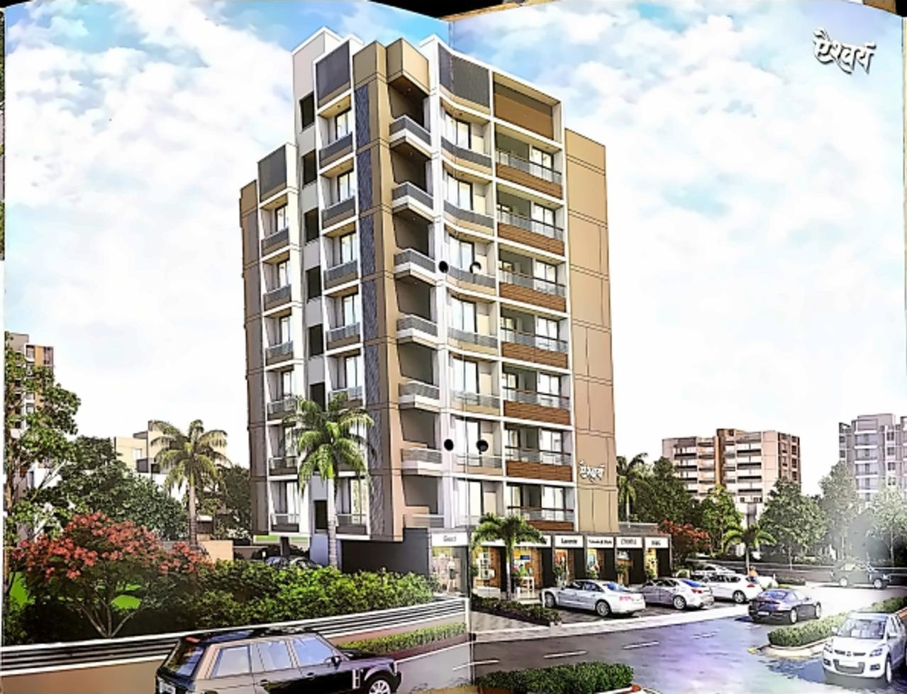 3D Elevation of real estate project Aishwarya Residency located at Surendranagar, Surendranagar, Gujarat