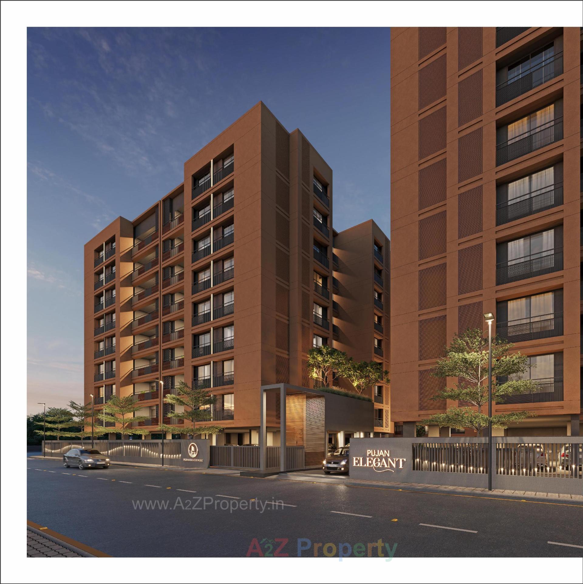 3D Elevation of real estate project Pujan Elegant located at Wadhwan, Surendranagar, Gujarat