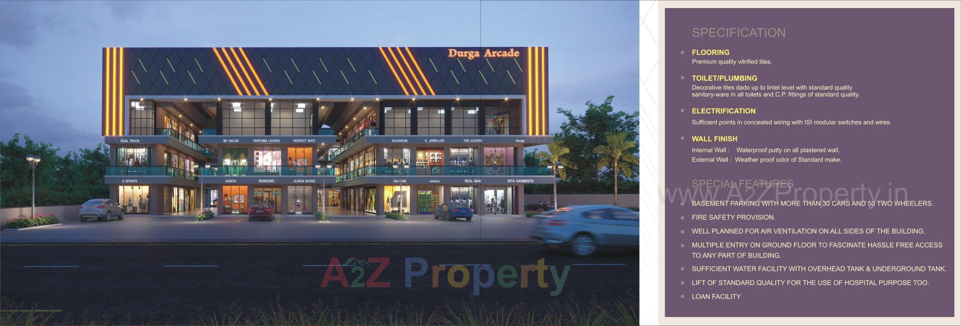 3D Elevation of real estate project Durga Arcade located at Songadh, Tapi, Gujarat