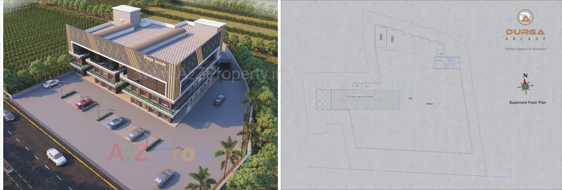 Layout of real estate project Durga Arcade located at Songadh, Tapi, Gujarat