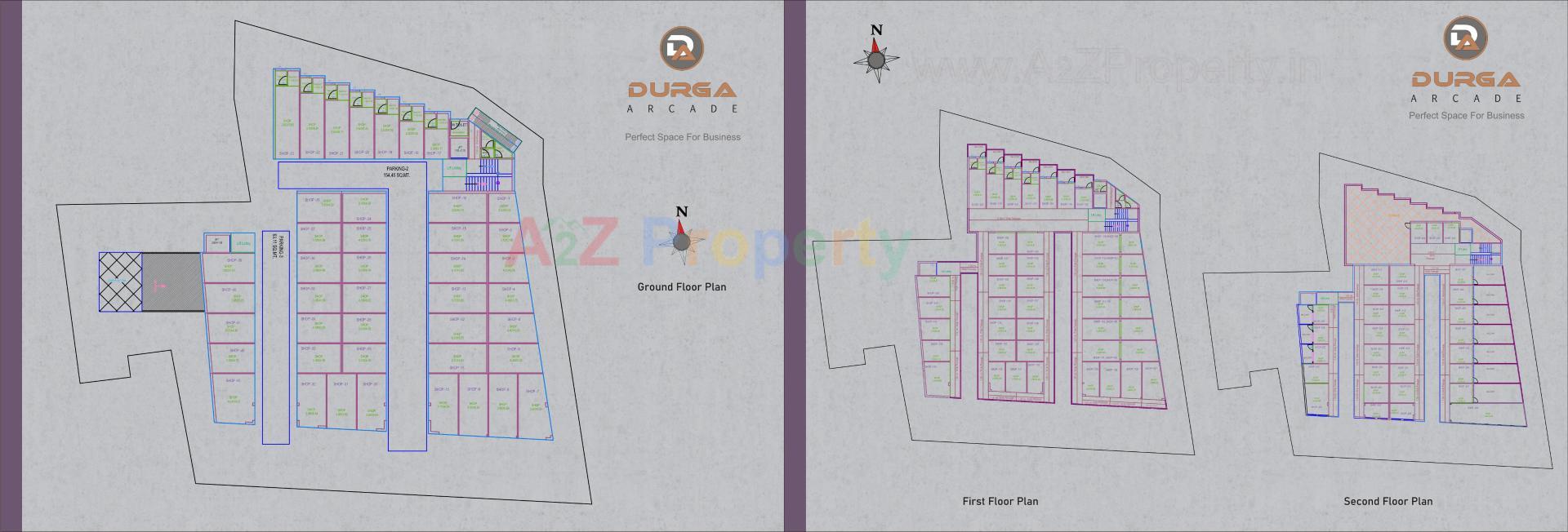 Layout of real estate project Durga Arcade located at Songadh, Tapi, Gujarat