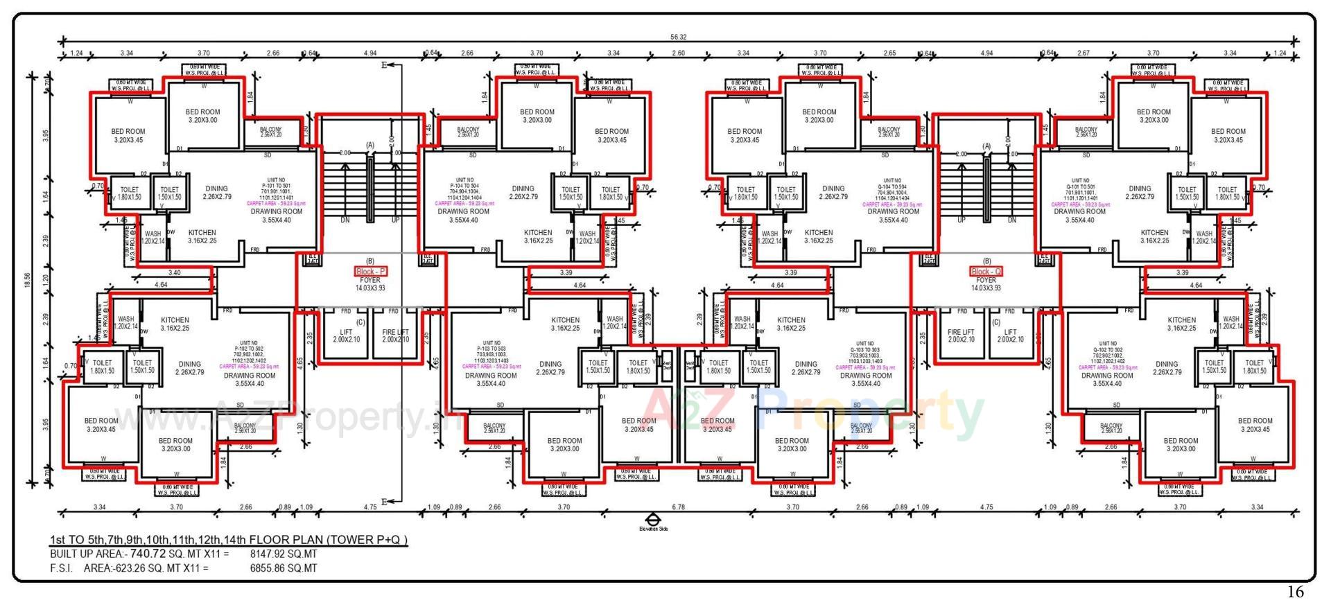 Layout of real estate project 19 Shops 448 Bhk Flats At Gorwa located at Gorwa, Vadodara, Gujarat