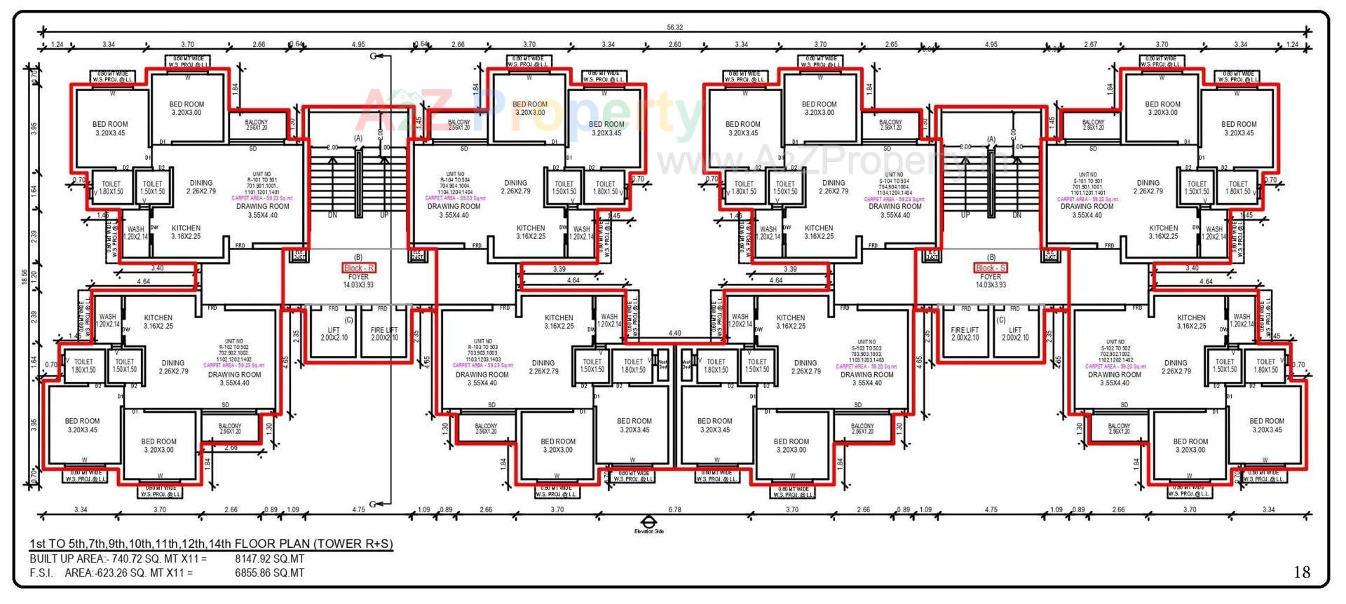 Layout of real estate project 19 Shops 448 Bhk Flats At Gorwa located at Gorwa, Vadodara, Gujarat