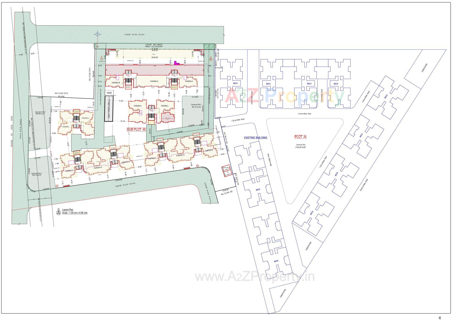 Layout of real estate project 19 Shops 448 Bhk Flats At Gorwa located at Gorwa, Vadodara, Gujarat