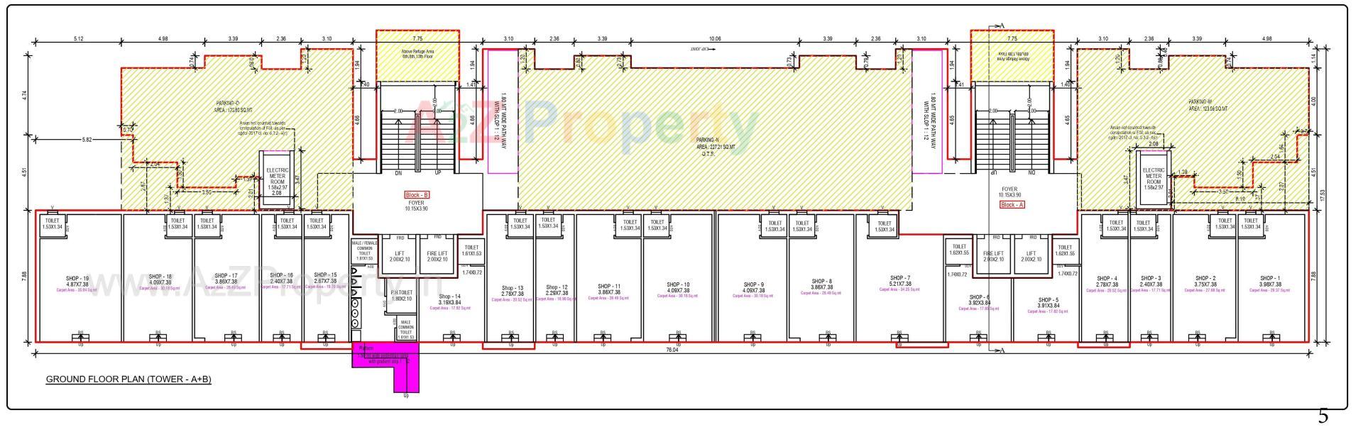 Layout of real estate project 19 Shops 448 Bhk Flats At Gorwa located at Gorwa, Vadodara, Gujarat