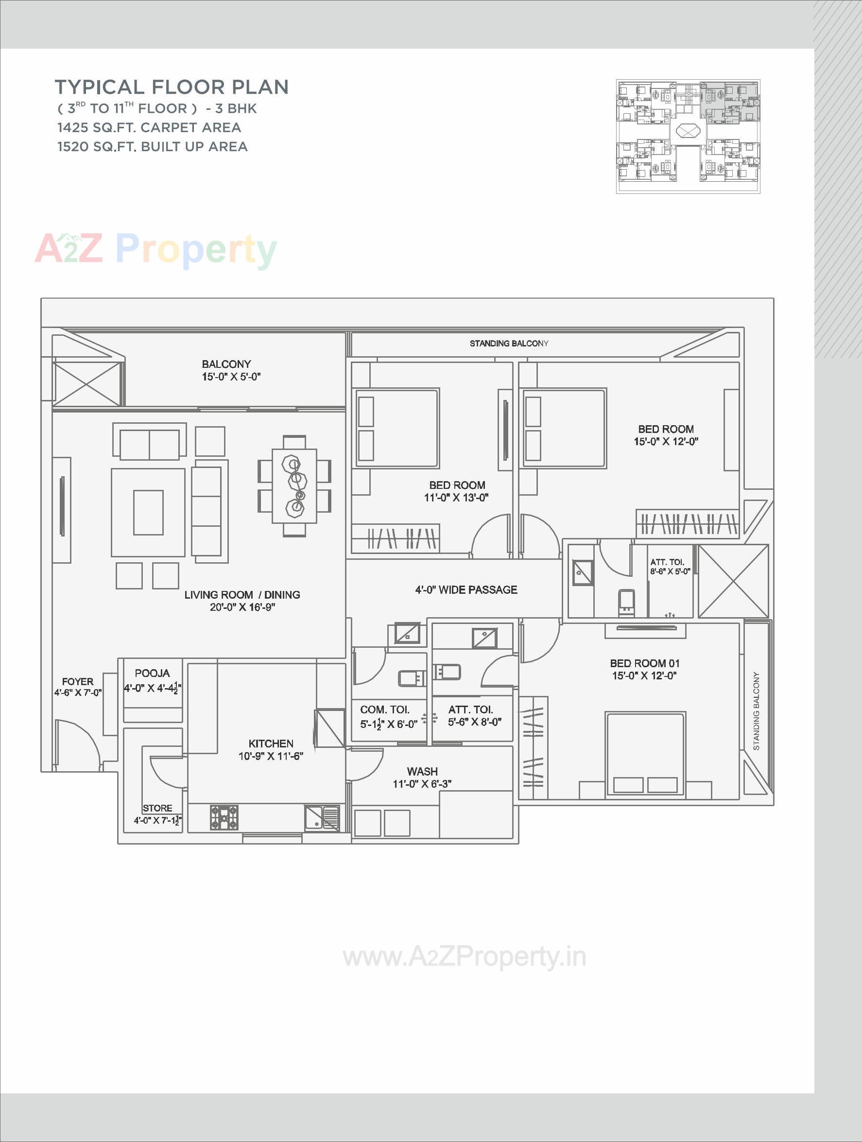 Layout of real estate project 401 Aarna located at Manjalpur, Vadodara, Gujarat
