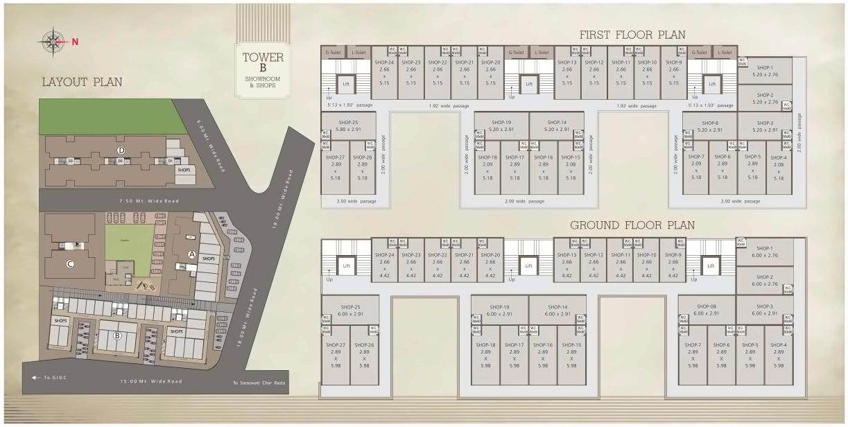 Layout of real estate project 5th Avenue located at Manjalpur, Vadodara, Gujarat