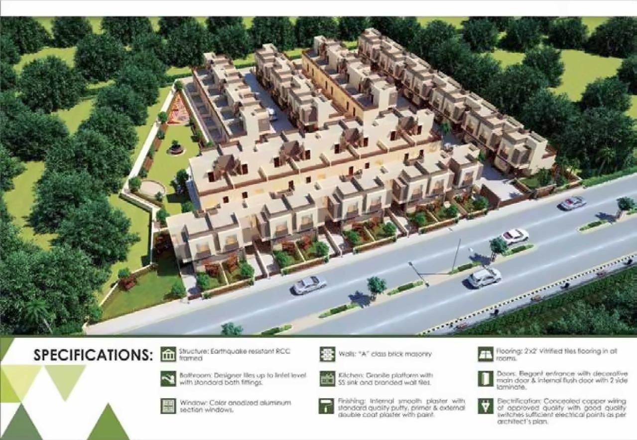 3D Elevation of real estate project 7 Sky Greens located at Nimetha, Vadodara, Gujarat