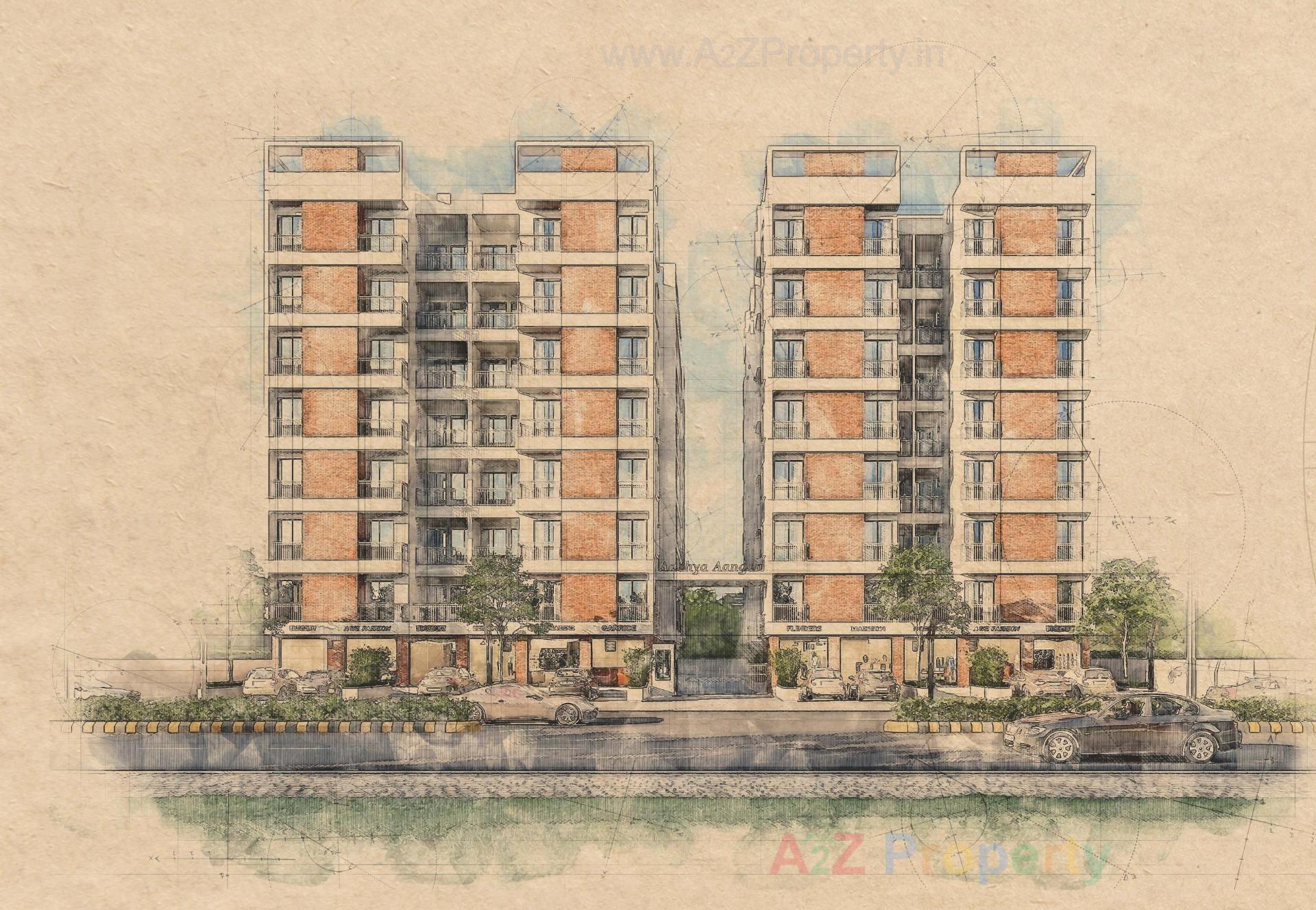 3D Elevation of real estate project Aadhya Aangan located at Bhayli, Vadodara, Gujarat