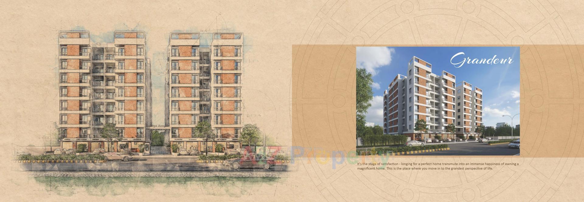 3D Elevation of real estate project Aadhya Aangan located at Bhayli, Vadodara, Gujarat