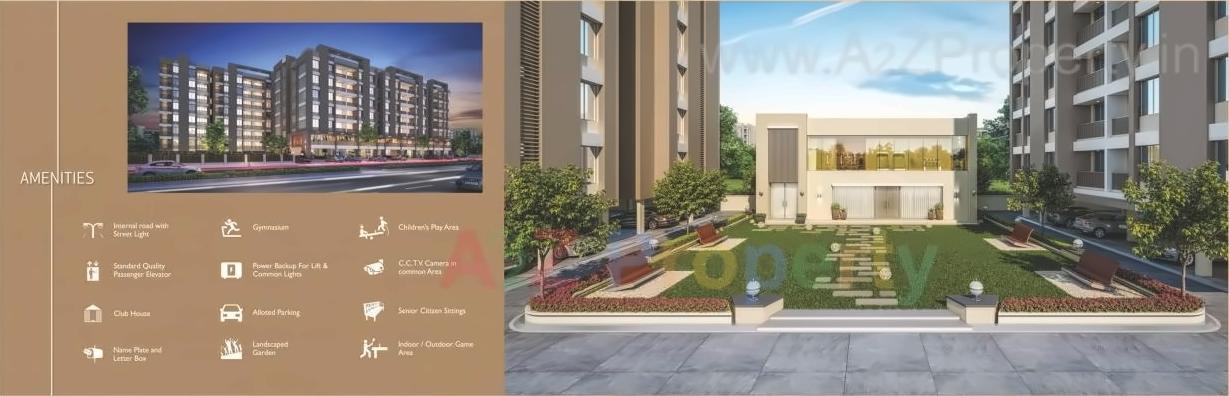 3D Elevation of real estate project Aadhya Aurum located at Bhayli, Vadodara, Gujarat