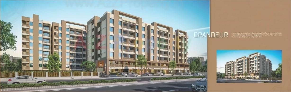 3D Elevation of real estate project Aadhya Aurum located at Bhayli, Vadodara, Gujarat