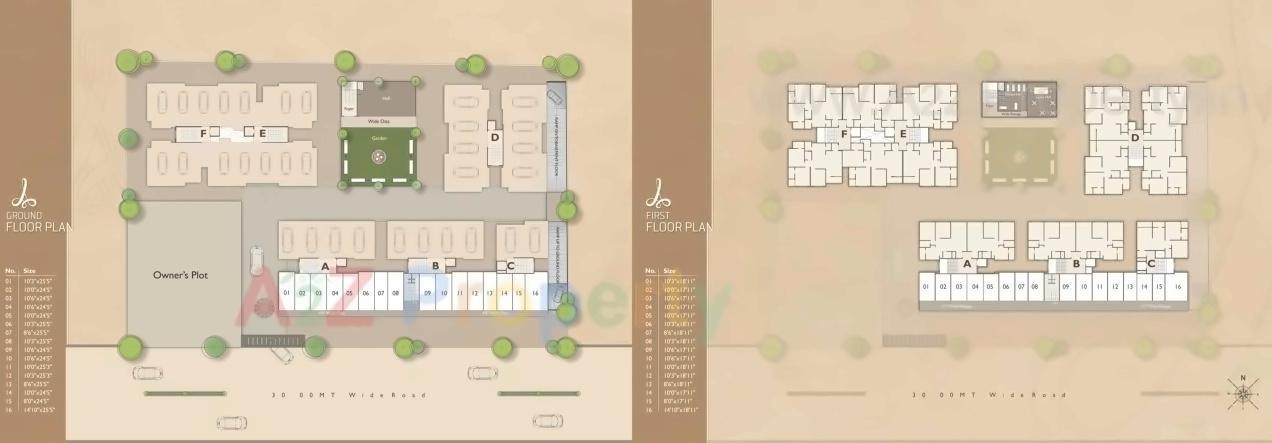 Layout of real estate project Aadhya Aurum located at Bhayli, Vadodara, Gujarat