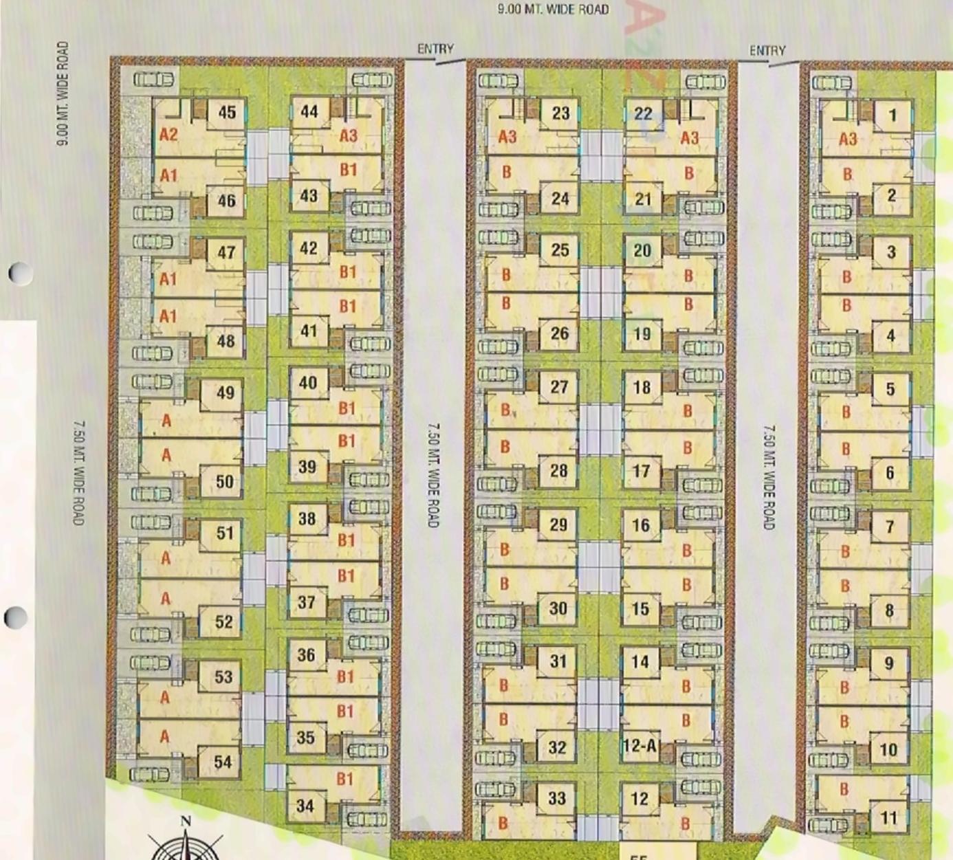 Layout of real estate project Aadhya Divine located at Bapod, Vadodara, Gujarat