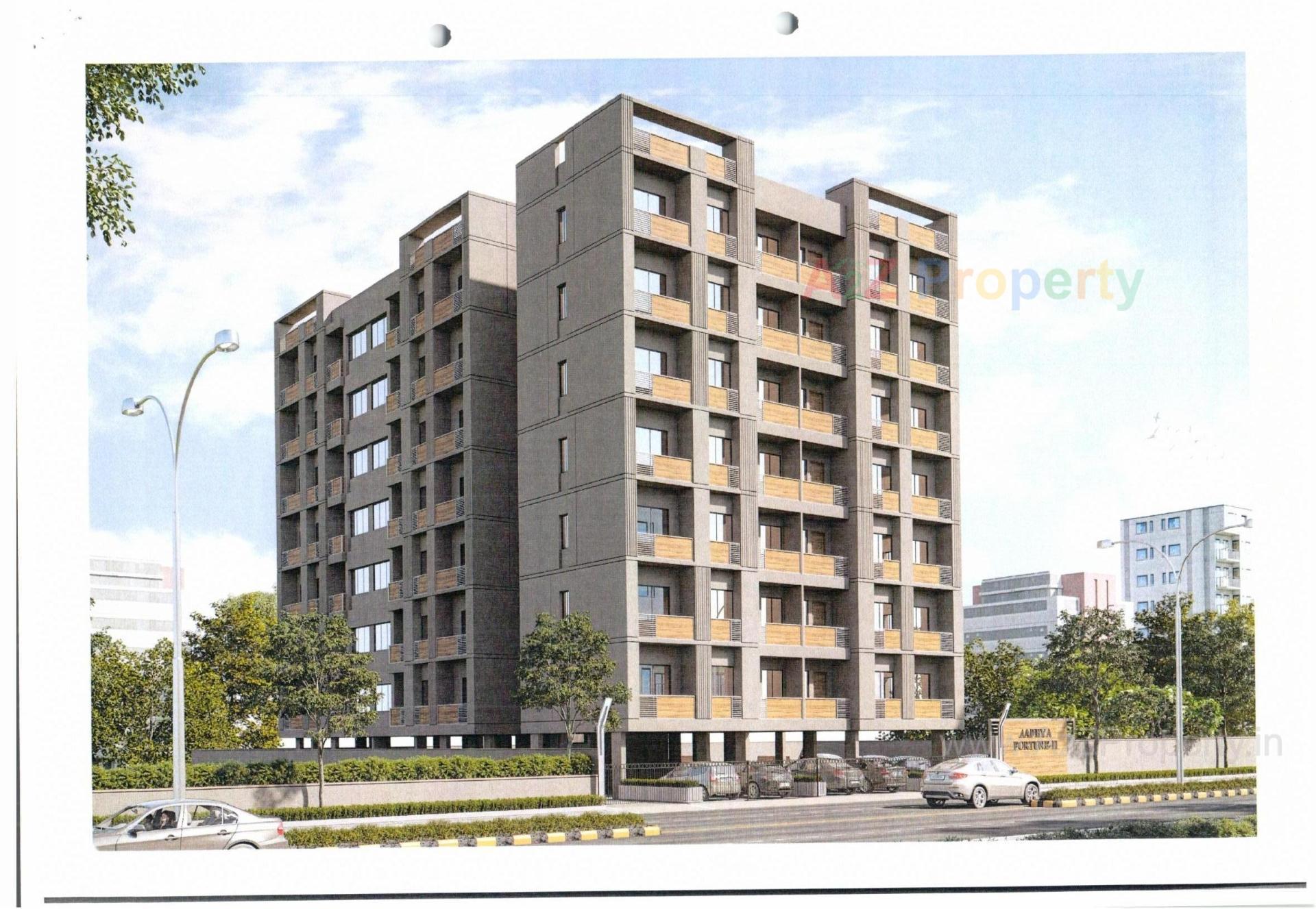 3D Elevation of real estate project Aadhya Fortune Ii located at Vasna-sayad, Vadodara, Gujarat