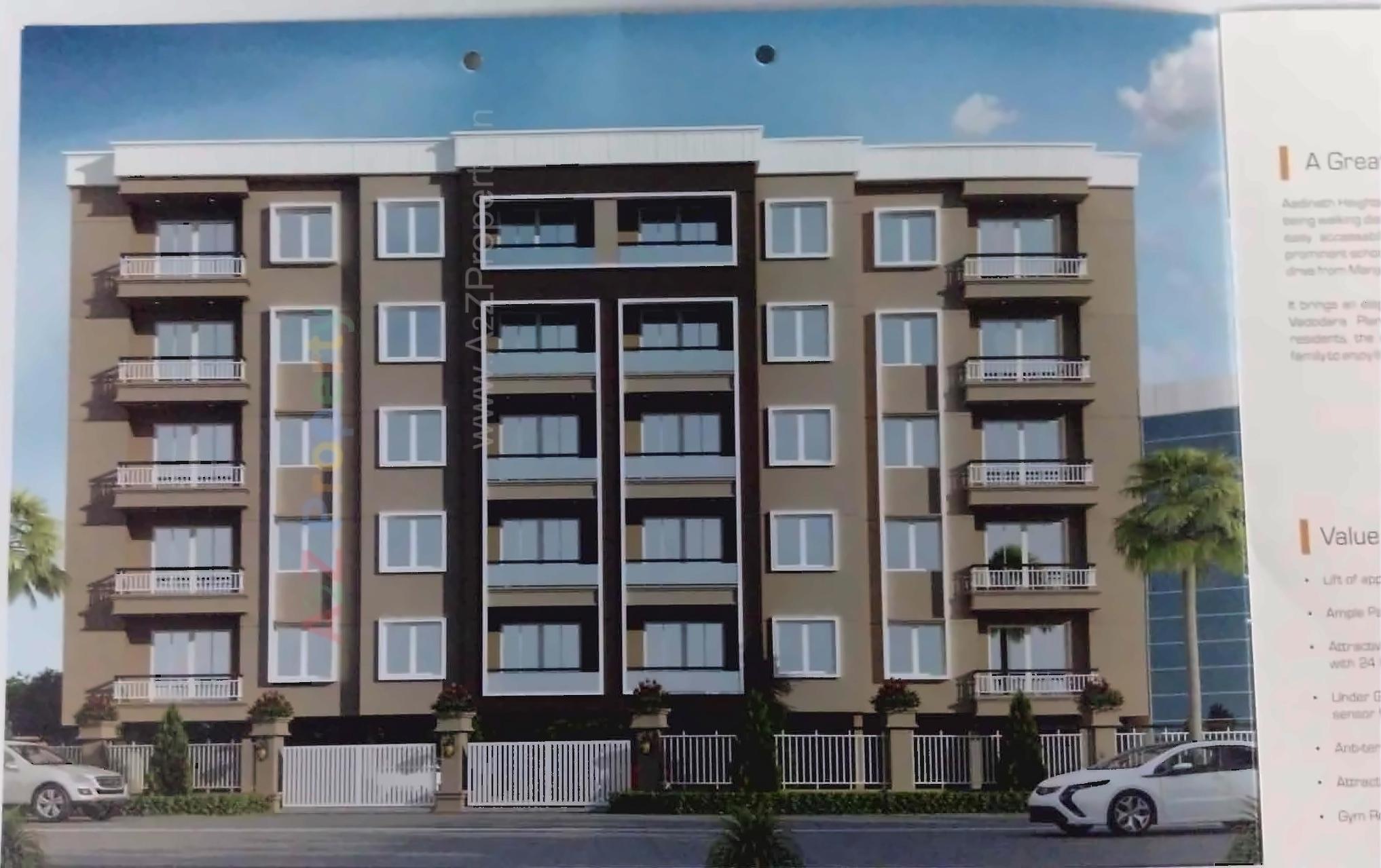 3D Elevation of real estate project Aadinath Heights located at Kasba, Vadodara, Gujarat