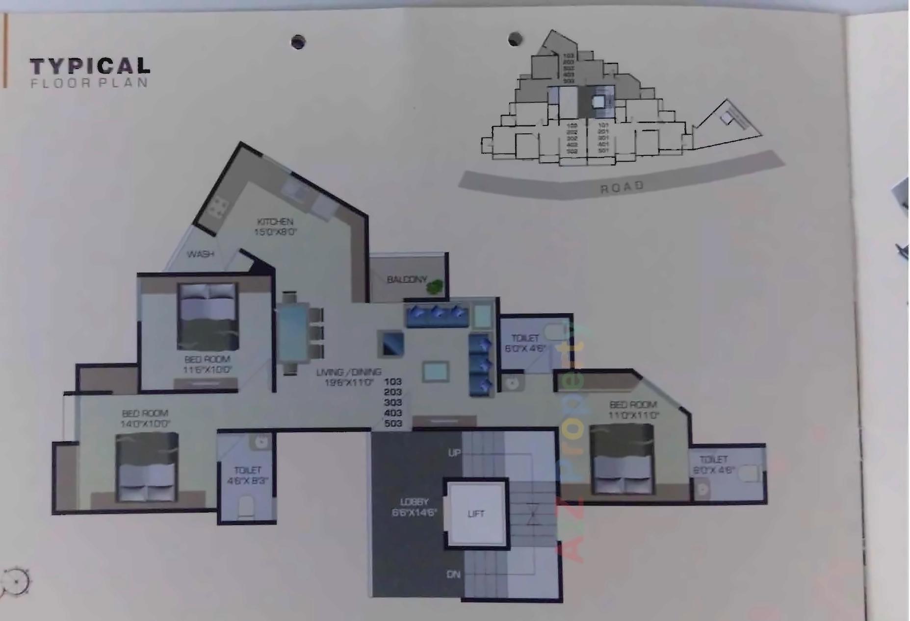 Layout of real estate project Aadinath Heights located at Kasba, Vadodara, Gujarat