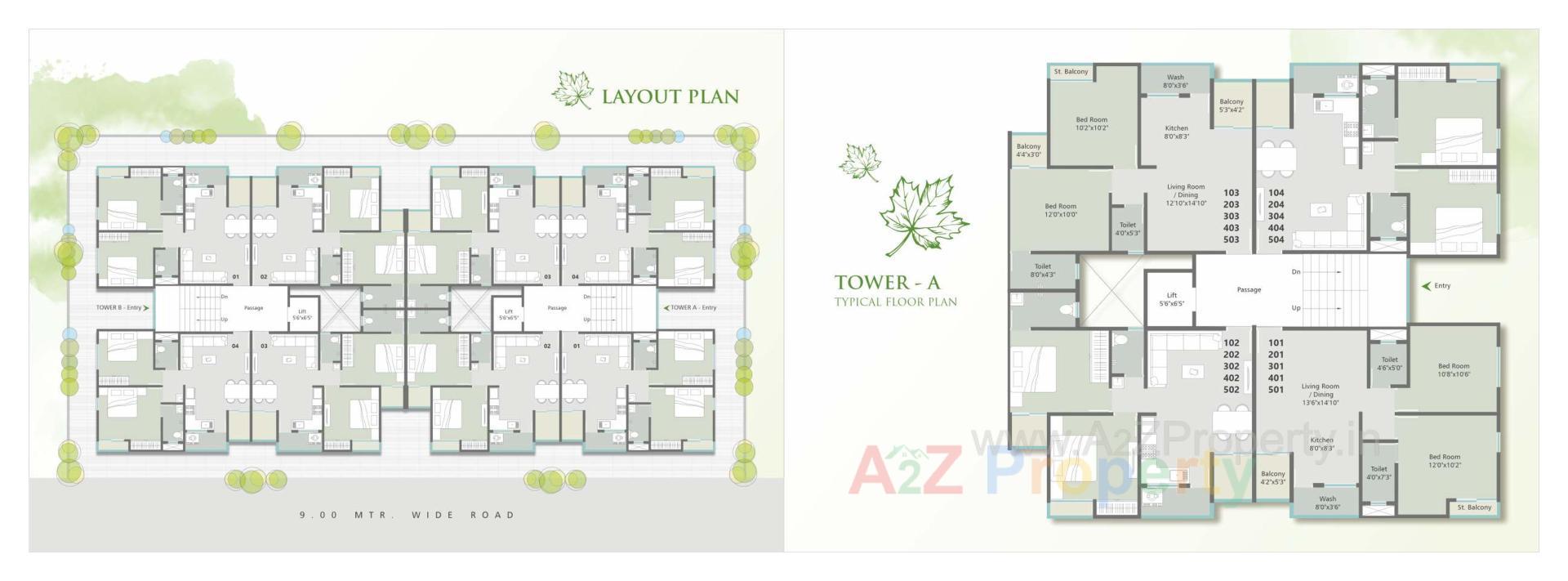 Layout of real estate project Aaditya Green located at Vadodara, Vadodara, Gujarat