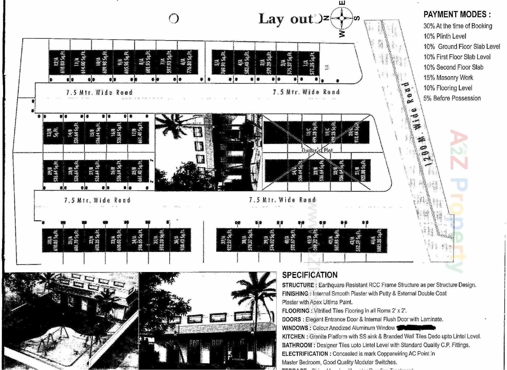 Layout of real estate project Aafiya Park located at Tandalja, Vadodara, Gujarat