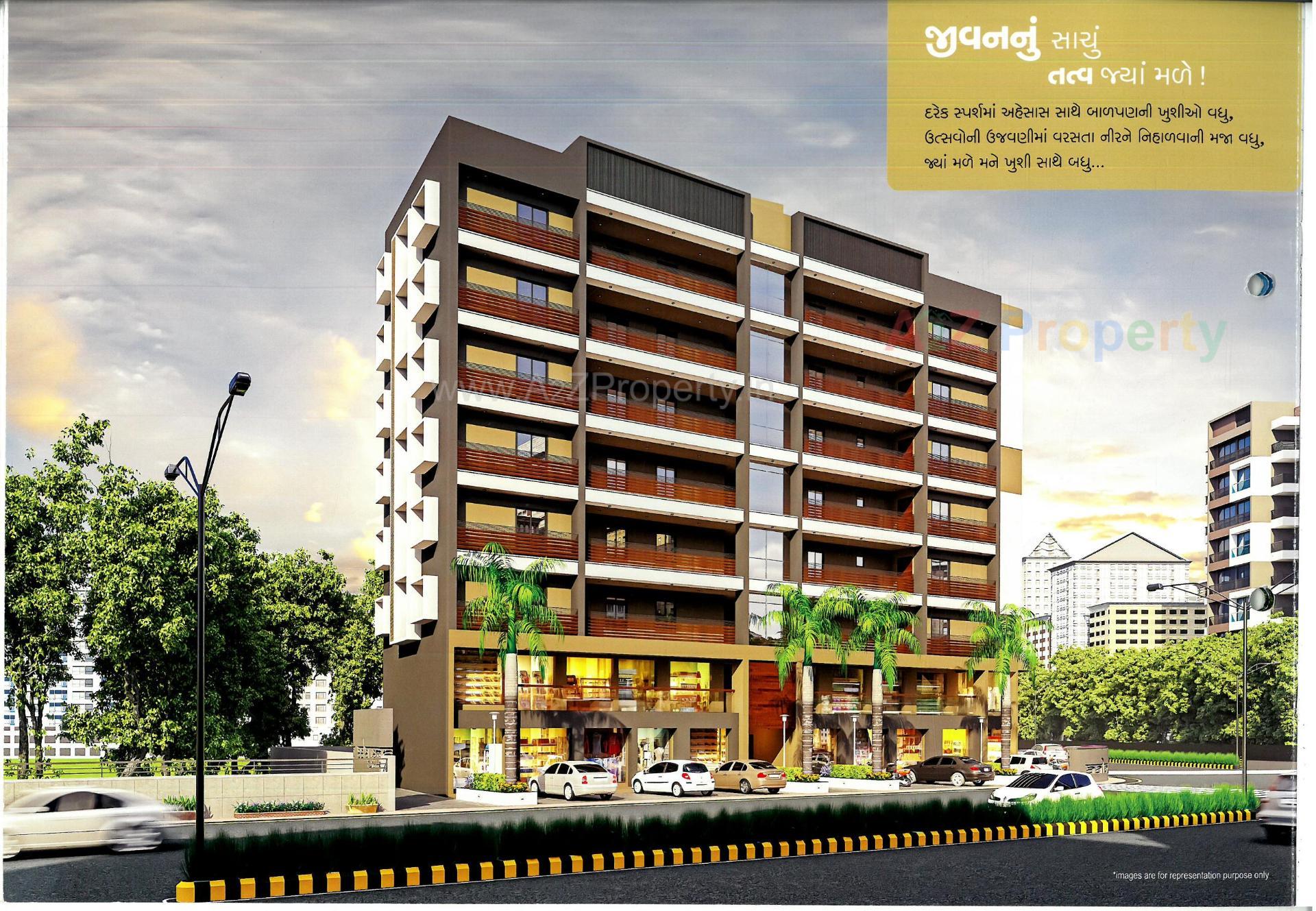 3D Elevation of real estate project Aalayam Residency located at Bill, Vadodara, Gujarat