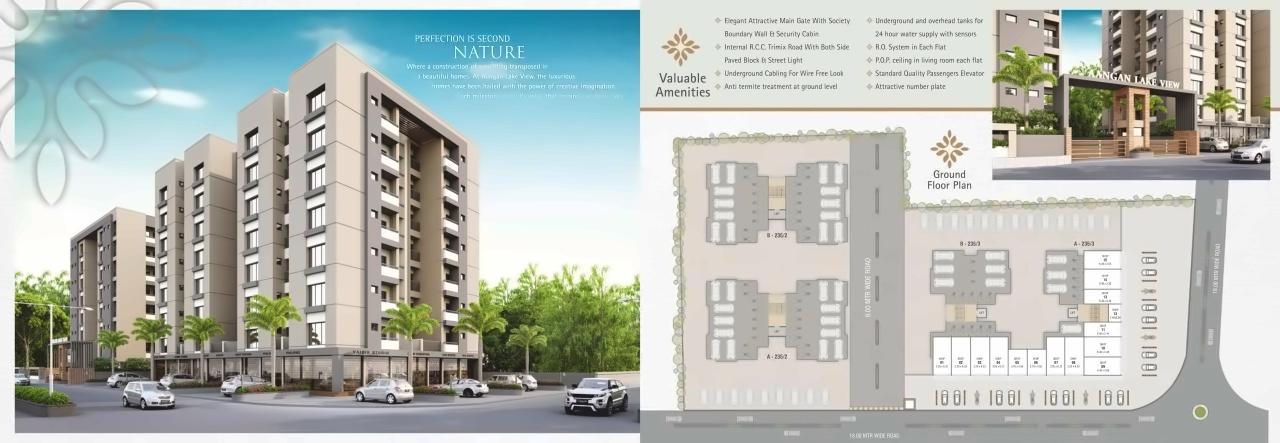 Layout of real estate project Aangan Lake View located at Chhani, Vadodara, Gujarat