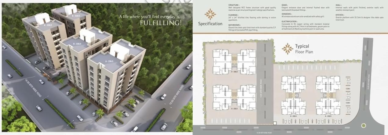 Layout of real estate project Aangan Lake View located at Chhani, Vadodara, Gujarat