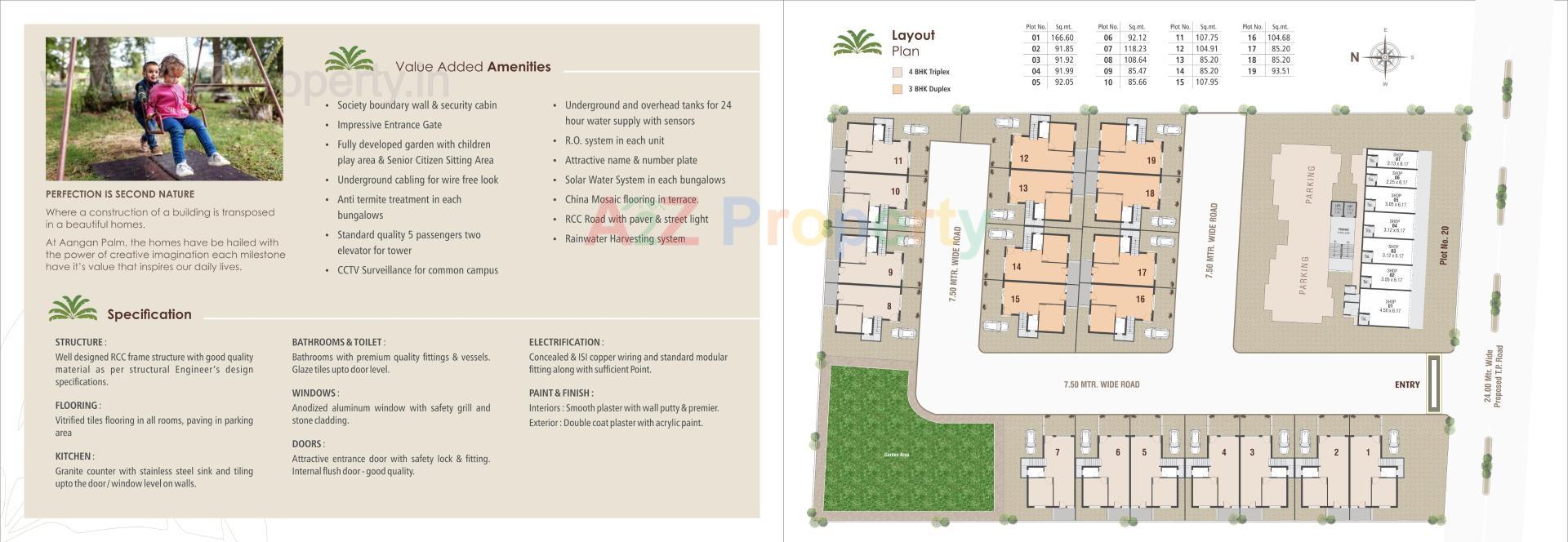 Layout of real estate project Aangan Palm located at Ankhol, Vadodara, Gujarat