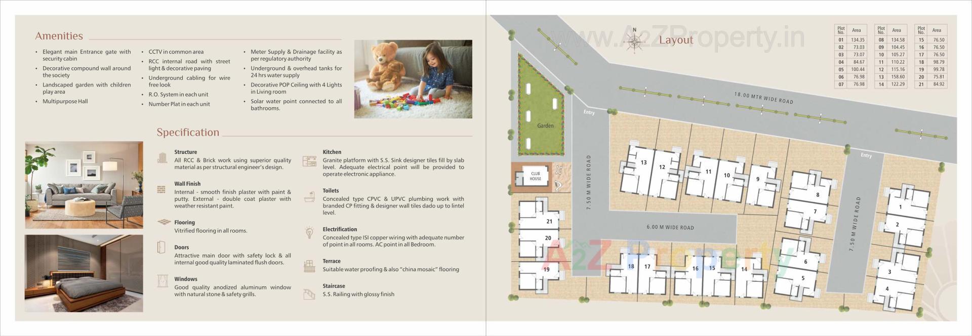 Layout of real estate project Aangan Pearl located at Tarsali, Vadodara, Gujarat