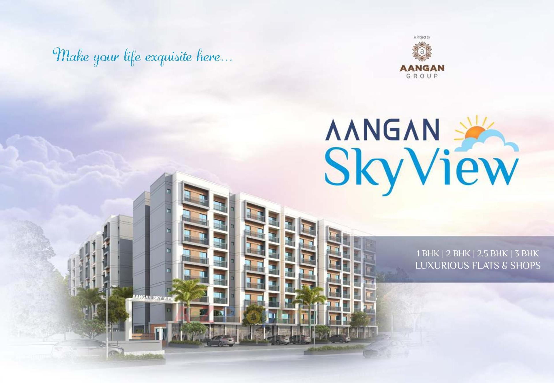 3D Elevation of real estate project Aangan Sky View located at Bapod, Vadodara, Gujarat