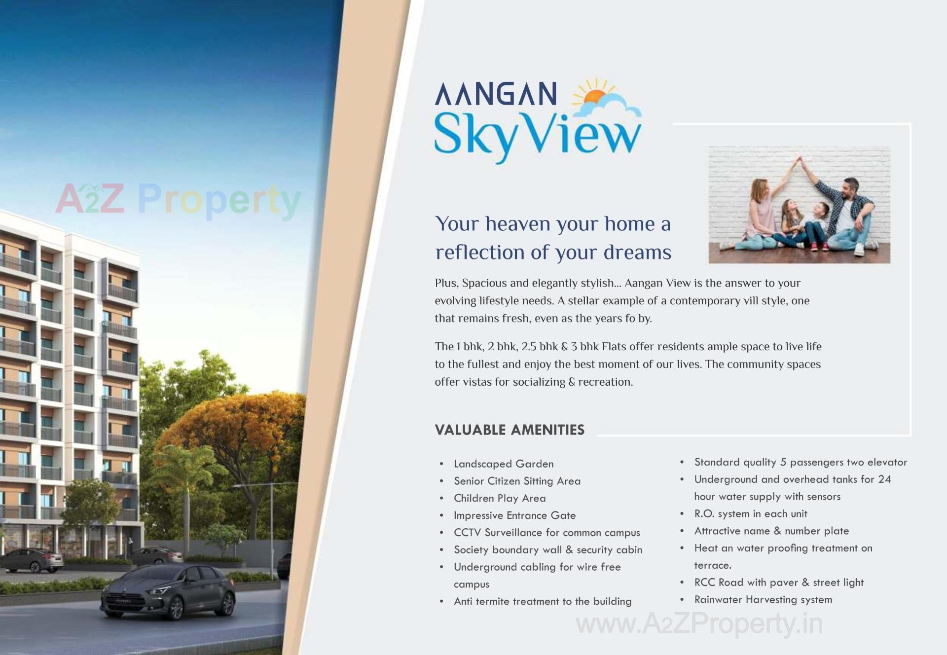 3D Elevation of real estate project Aangan Sky View located at Bapod, Vadodara, Gujarat
