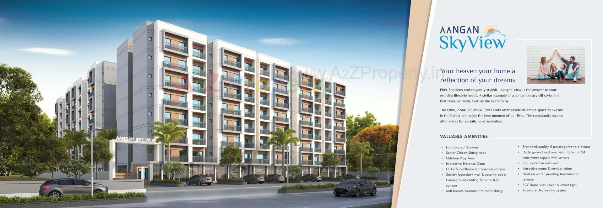 3D Elevation of real estate project Aangan Sky View located at Bapod, Vadodara, Gujarat