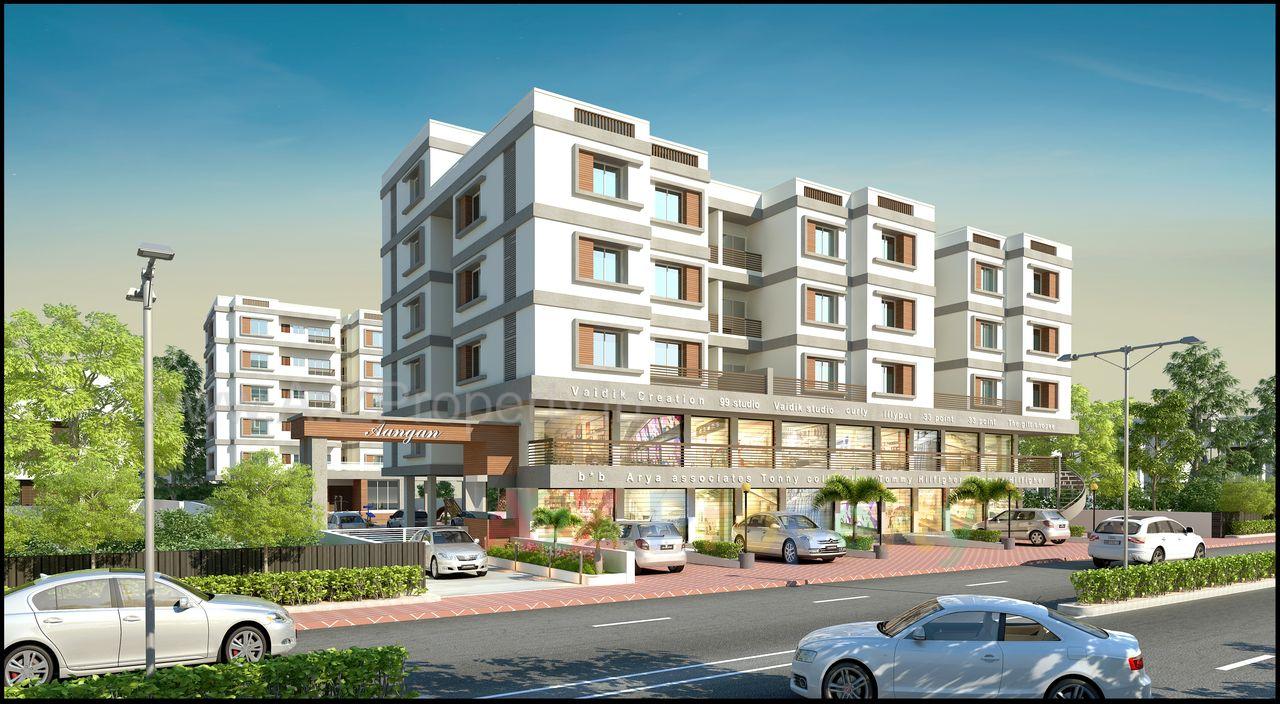 Final Corner View of real estate project Aangan located at Jambuva, Vadodara, Gujarat