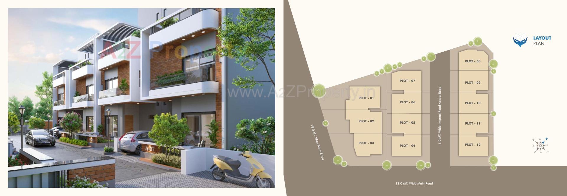 Layout of real estate project Aaradhy Aangan located at Kapurai, Vadodara, Gujarat