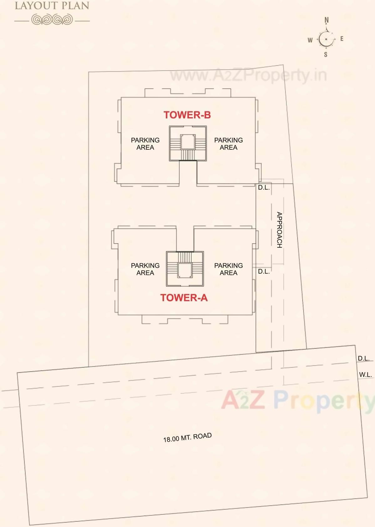 Layout of real estate project Aaradhya Heritage located at Sama, Vadodara, Gujarat