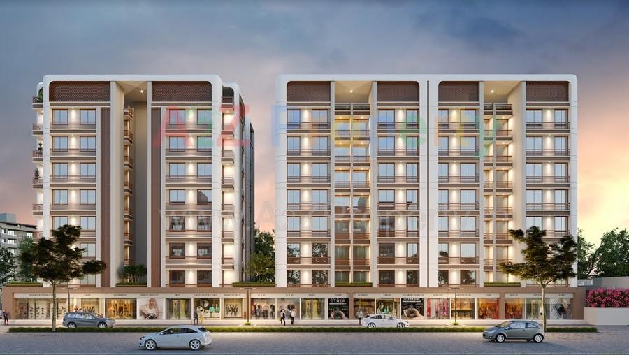 3D Elevation of real estate project Aaradhya Ornate located at Vemali, Vadodara, Gujarat