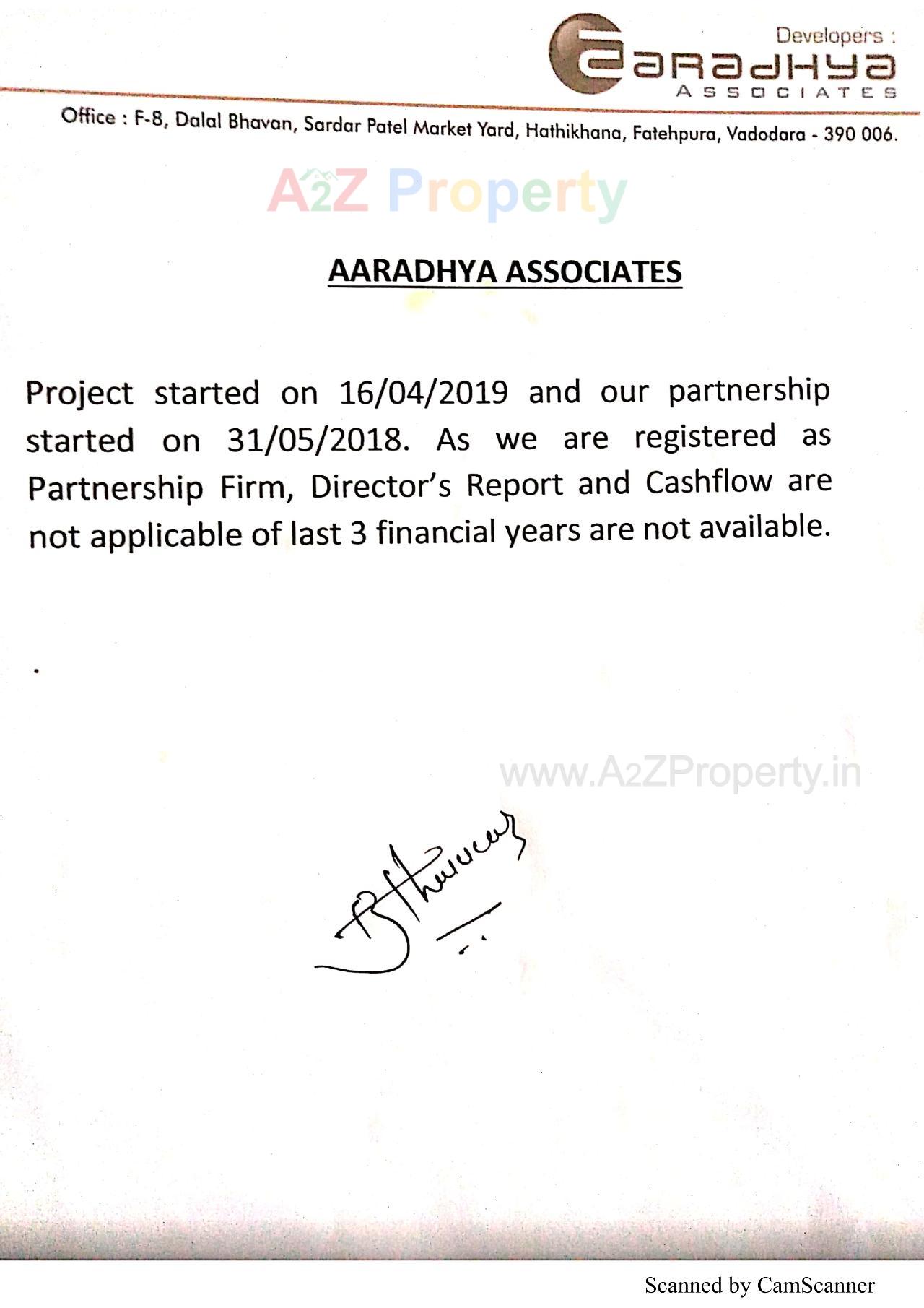  of real estate project Aaradhya Ornate located at Vemali, Vadodara, Gujarat