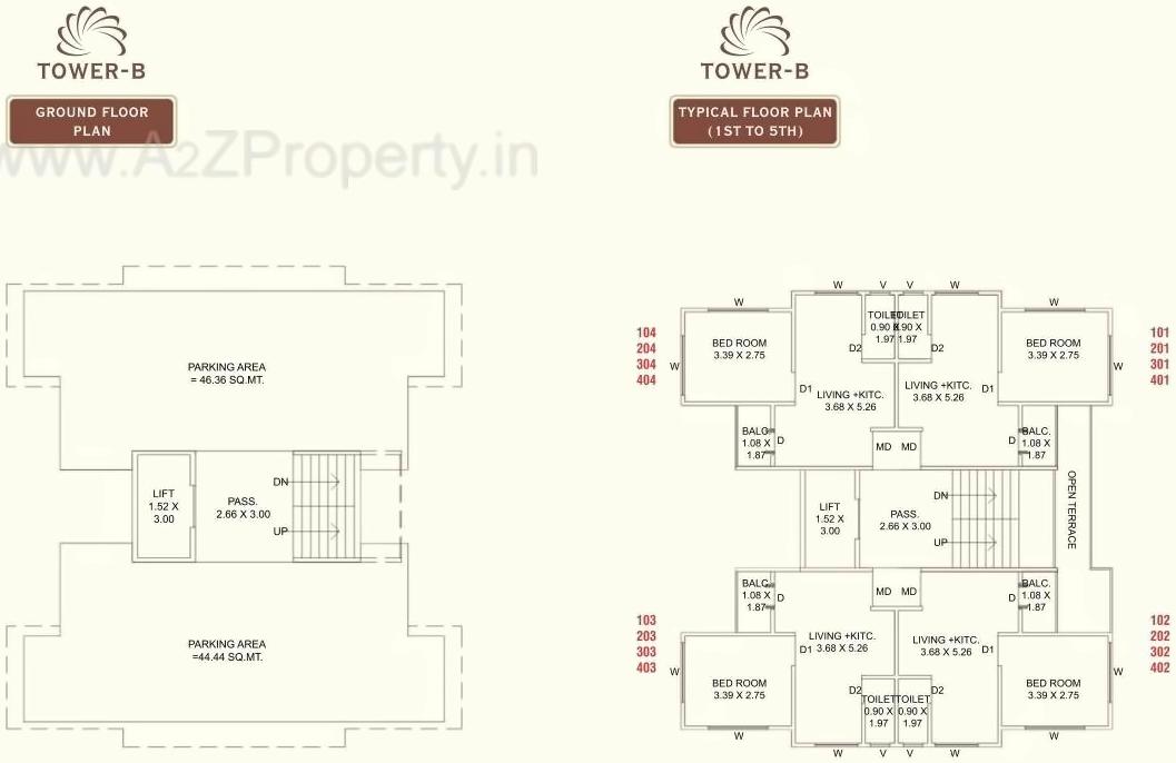 Layout of real estate project Aaradhya Sunshine located at Sama, Vadodara, Gujarat