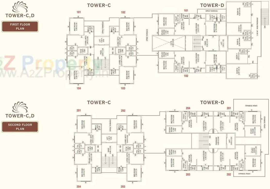 Layout of real estate project Aaradhya Sunshine located at Sama, Vadodara, Gujarat