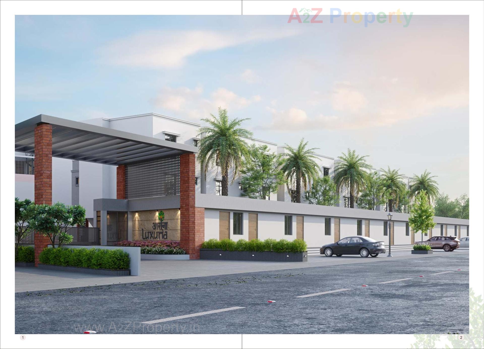 3D Elevation of real estate project Aarana Luxuria located at Hanumanpura, Vadodara, Gujarat