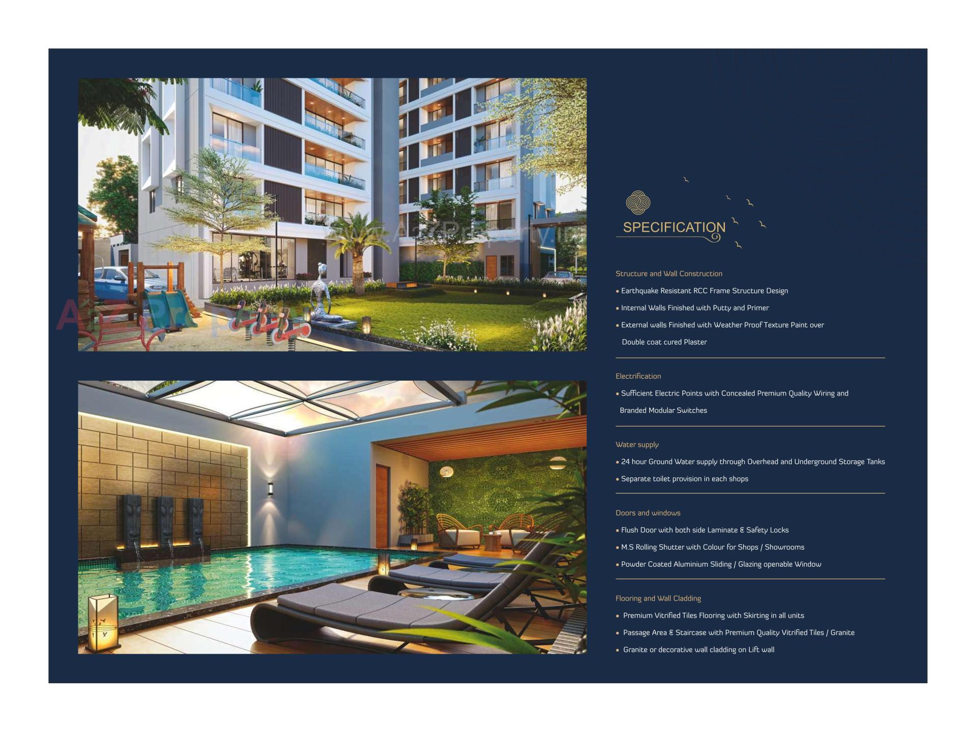 3D Elevation of real estate project Aarna located at Bhayli, Vadodara, Gujarat