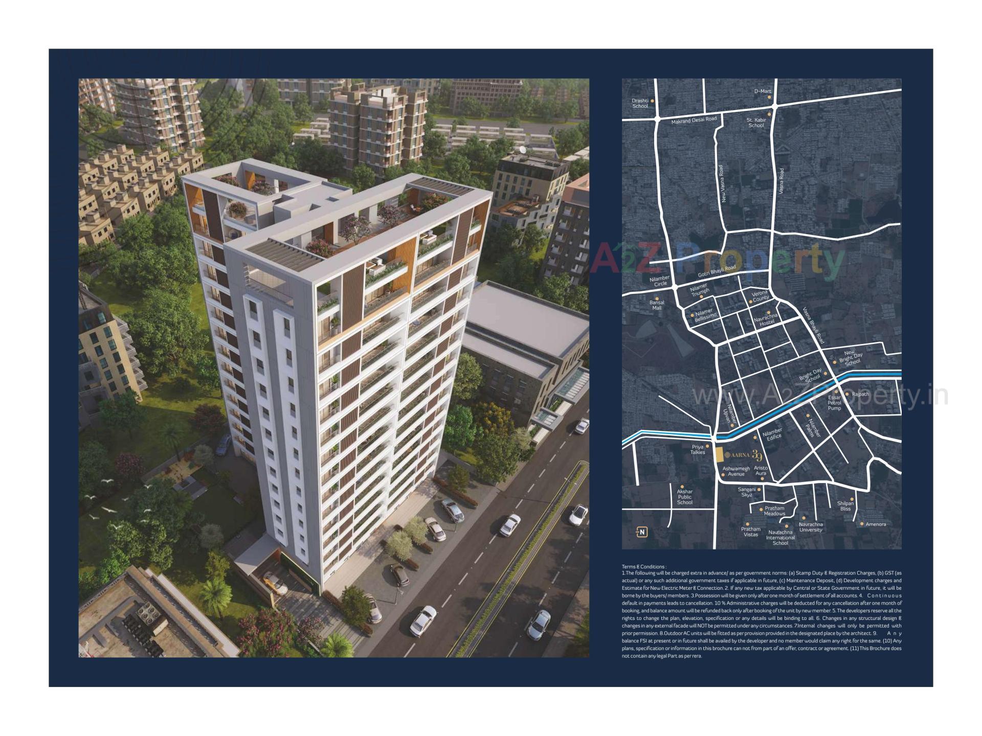 3D Elevation of real estate project Aarna located at Bhayli, Vadodara, Gujarat